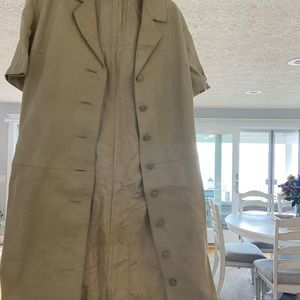 Vintage short sleeve leather duster jacket